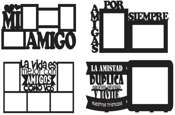 2020-04-17 (4) 25 Friendship Day Photo Frames Vector Pack - Laser Cut & CNC Files (CDR, DXF, SVG, EPS, AI)