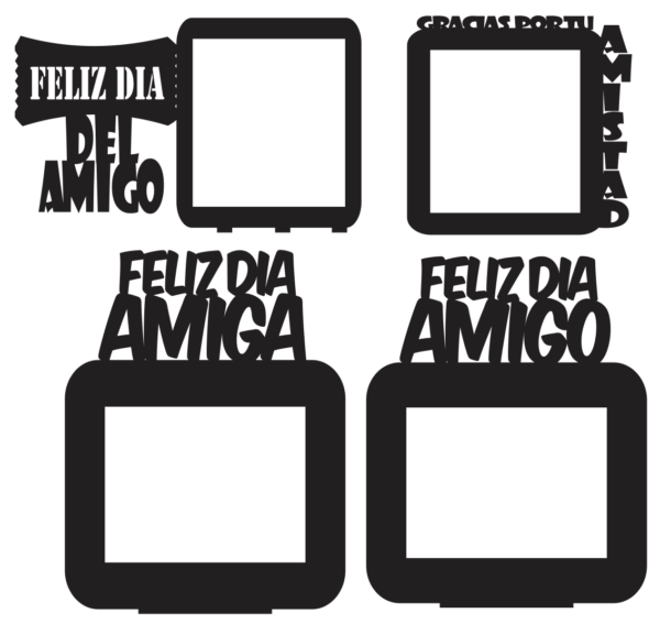 2020-04-17 (6) 25 Friendship Day Photo Frames Vector Pack - Laser Cut & CNC Files (CDR, DXF, SVG, EPS, AI)