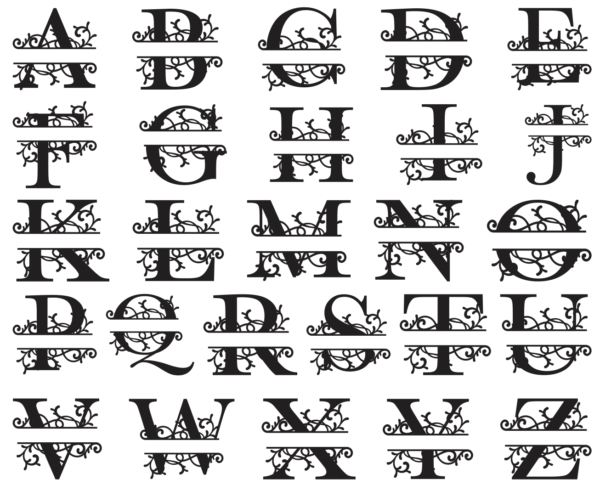 2020-05-07 (12) Split Letter Vector Pack - Laser Cut & CNC Files (CDR, DXF, SVG, EPS, AI)