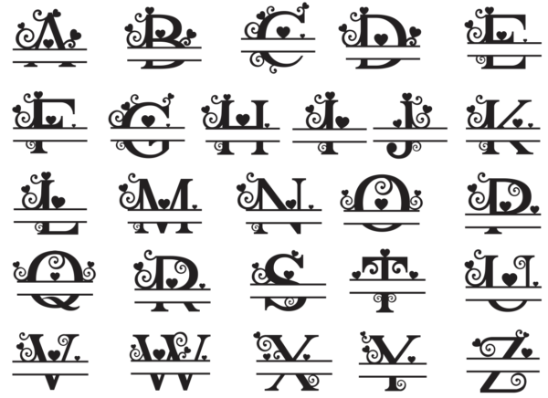 2020-05-07 (13) Split Letter Vector Pack - Laser Cut & CNC Files (CDR, DXF, SVG, EPS, AI)
