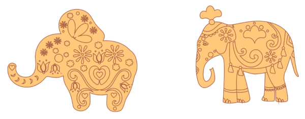 18 Elephant Figures Vector Pack - Laser Cut & CNC Files (CDR, DXF, SVG, EPS, AI)