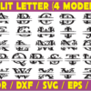 2020-09-22 (217) Split Letter Vector Pack - Laser Cut & CNC Files (CDR, DXF, SVG, EPS, AI)