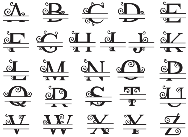2020-09-22 (218) Split Letter Vector Pack - Laser Cut & CNC Files (CDR, DXF, SVG, EPS, AI)
