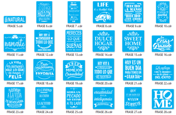 2020-09-22 (3) Stencils Set 2 Vector Pack - Laser Cut & CNC Files (CDR, DXF, SVG, EPS, AI)