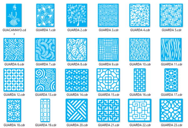 2020-09-22 (5) Stencils Set 2 Vector Pack - Laser Cut & CNC Files (CDR, DXF, SVG, EPS, AI)