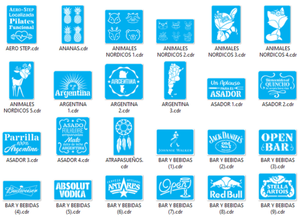 Stencils Set 3 Vector Pack - Laser Cut & CNC Files (CDR, DXF, SVG, EPS, AI)