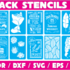 2020-12-22 Stencils Set 4 Vector Pack - Laser Cut & CNC Files (CDR, DXF, SVG, EPS, AI)