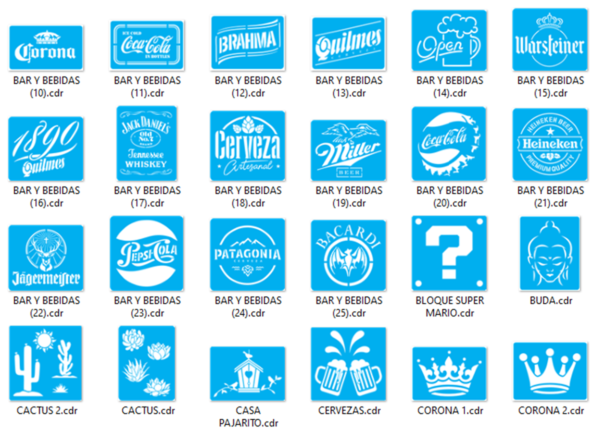 Stencils Set 3 Vector Pack - Laser Cut & CNC Files (CDR, DXF, SVG, EPS, AI)