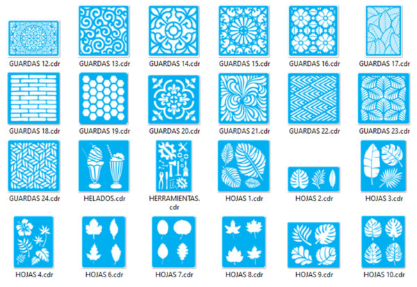 Stencils Set 3 Vector Pack - Laser Cut & CNC Files (CDR, DXF, SVG, EPS, AI)