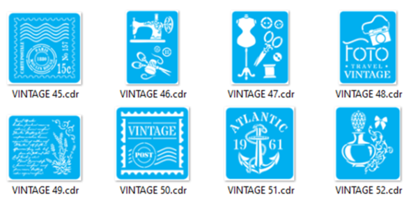 Stencils Set 3 Vector Pack - Laser Cut & CNC Files (CDR, DXF, SVG, EPS, AI)