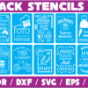 Stencils Set 3 Vector Pack - Laser Cut & CNC Files (CDR, DXF, SVG, EPS, AI)