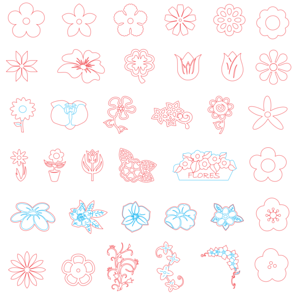 450 Flowers - Leaves Vector Pack - Laser Cut & CNC Files (CDR, DXF, SVG, EPS, AI)