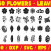 450 Flowers - Leaves Vector Pack - Laser Cut & CNC Files (CDR, DXF, SVG, EPS, AI)