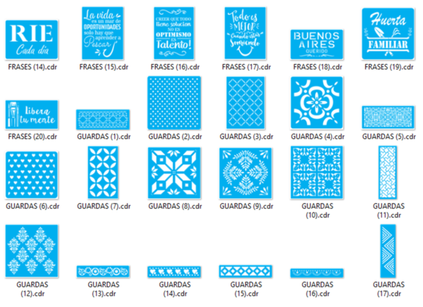 2021-04-13 (10) Stencils Set 4 Vector Pack - Laser Cut & CNC Files (CDR, DXF, SVG, EPS, AI)