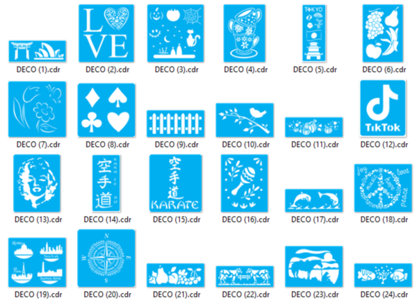 2021-04-13 (42) Stencils Set 7 Vector Pack - Laser Cut & CNC Files (CDR, DXF, SVG, EPS, AI)