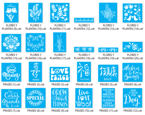2021-04-13 (44) Stencils Set 7 Vector Pack - Laser Cut & CNC Files (CDR, DXF, SVG, EPS, AI)