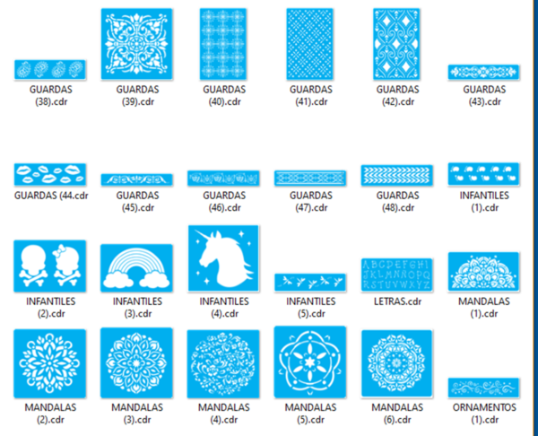2021-04-13 (47) Stencils Set 7 Vector Pack - Laser Cut & CNC Files (CDR, DXF, SVG, EPS, AI)