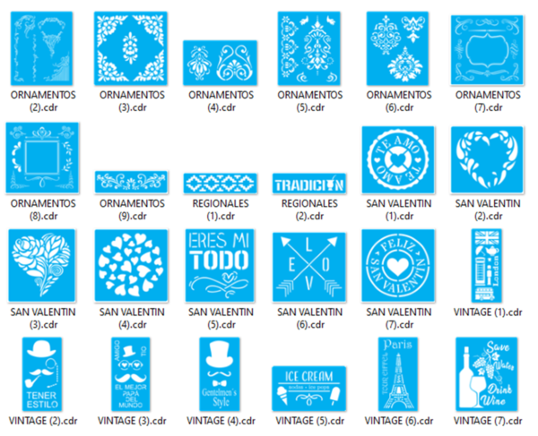 2021-04-13 (48) Stencils Set 7 Vector Pack - Laser Cut & CNC Files (CDR, DXF, SVG, EPS, AI)