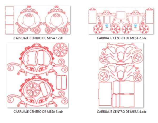 25 - 3D Carriages Vector Pack - Laser Cut & CNC Files (CDR, DXF, SVG, EPS, AI)