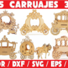25 - 3D Carriages Vector Pack - Laser Cut & CNC Files (CDR, DXF, SVG, EPS, AI)