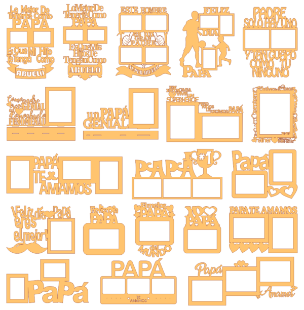 200 Father's Day Vector Pack - Laser Cut & CNC Files (CDR, DXF, SVG, EPS, AI)