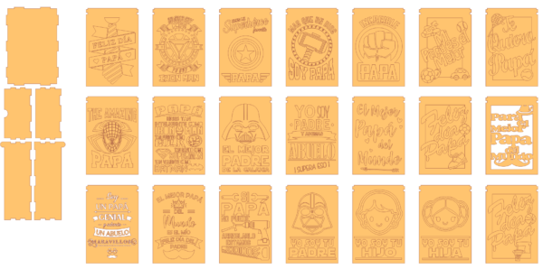 200 Father's Day Vector Pack - Laser Cut & CNC Files (CDR, DXF, SVG, EPS, AI)