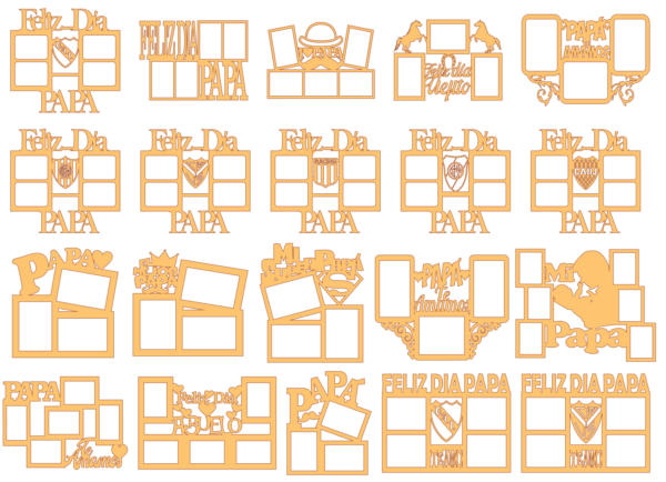 200 Father's Day Vector Pack - Laser Cut & CNC Files (CDR, DXF, SVG, EPS, AI)