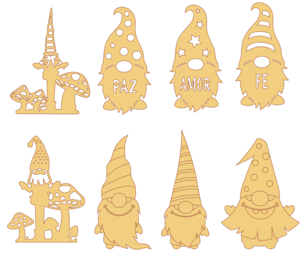 50 Christmas Gnomes Vector Pack - Laser Cut & CNC Files (CDR, DXF, SVG, EPS, AI)