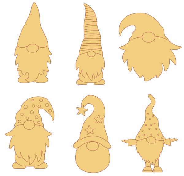 50 Christmas Gnomes Vector Pack - Laser Cut & CNC Files (CDR, DXF, SVG, EPS, AI)