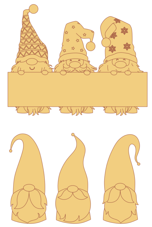 50 Christmas Gnomes Vector Pack - Laser Cut & CNC Files (CDR, DXF, SVG, EPS, AI)