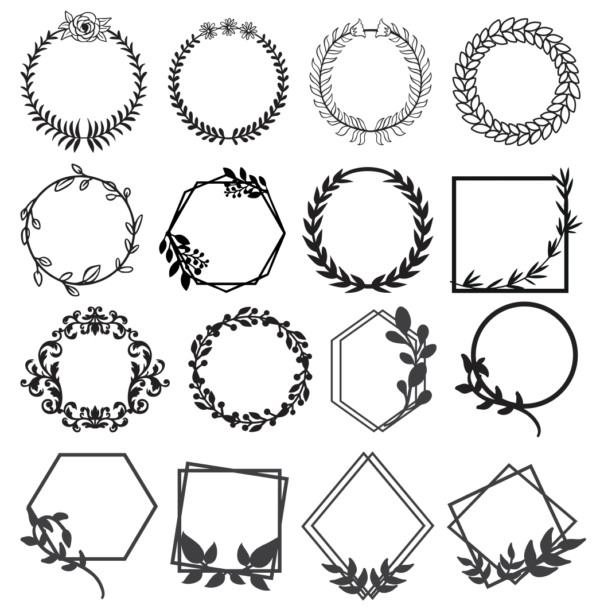 140 Decorative Frames Vector Pack - Laser Cut & CNC Files (CDR, DXF, SVG, EPS, AI)