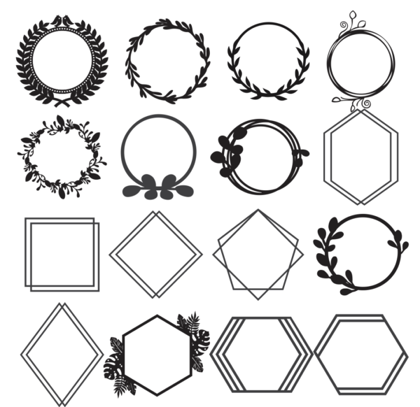 140 Decorative Frames Vector Pack - Laser Cut & CNC Files (CDR, DXF, SVG, EPS, AI)