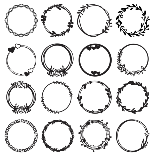 140 Decorative Frames Vector Pack - Laser Cut & CNC Files (CDR, DXF, SVG, EPS, AI)