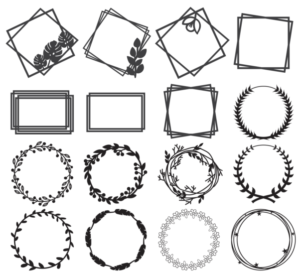 140 Decorative Frames Vector Pack - Laser Cut & CNC Files (CDR, DXF, SVG, EPS, AI)