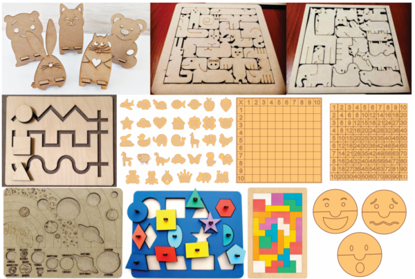 70 Montessori Educational Games Vector Pack - Laser Cut & CNC Files (CDR, DXF, SVG, EPS, AI)