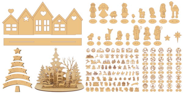 2023-11-26 (2) 500 Christmas Design Vector Pack - Laser Cut & CNC Files (CDR, DXF, SVG, EPS, AI)