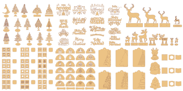 2023-11-26 (3) 500 Christmas Design Vector Pack - Laser Cut & CNC Files (CDR, DXF, SVG, EPS, AI)