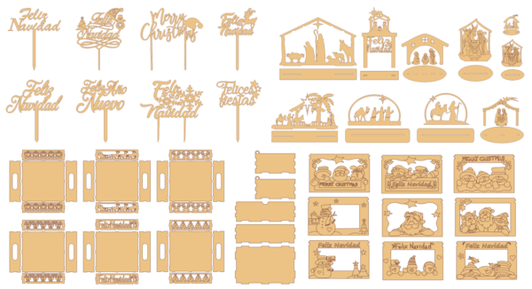 2023-11-26 (5) 500 Christmas Design Vector Pack - Laser Cut & CNC Files (CDR, DXF, SVG, EPS, AI)