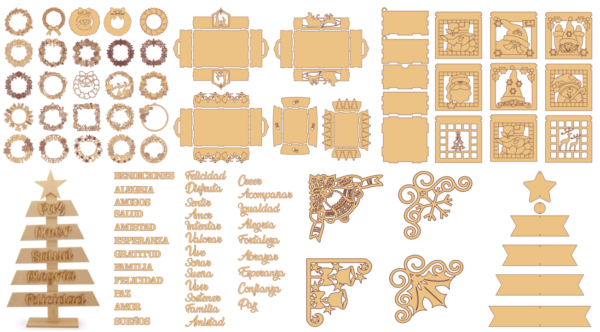 2023-11-26 (6) 500 Christmas Design Vector Pack - Laser Cut & CNC Files (CDR, DXF, SVG, EPS, AI)