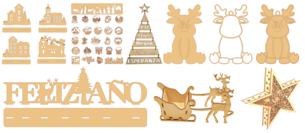 2023-11-26 (7) 500 Christmas Design Vector Pack - Laser Cut & CNC Files (CDR, DXF, SVG, EPS, AI)