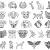 2024-01-03 (2) 370 Geometric Animals Wall Decor Vector Pack - Laser Cut & CNC Files (CDR, DXF, SVG, EPS, AI)