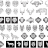 2024-01-03 (4) 370 Geometric Animals Wall Decor Vector Pack - Laser Cut & CNC Files (CDR, DXF, SVG, EPS, AI)