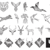 2024-01-03 (5) 370 Geometric Animals Wall Decor Vector Pack - Laser Cut & CNC Files (CDR, DXF, SVG, EPS, AI)