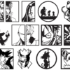 2024-01-29 (16) 110 Anime Wall Decor Vector Pack - Laser Cut & CNC Files (CDR, DXF, SVG, EPS, AI)