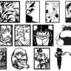 2024-01-29 (17) 110 Anime Wall Decor Vector Pack - Laser Cut & CNC Files (CDR, DXF, SVG, EPS, AI)
