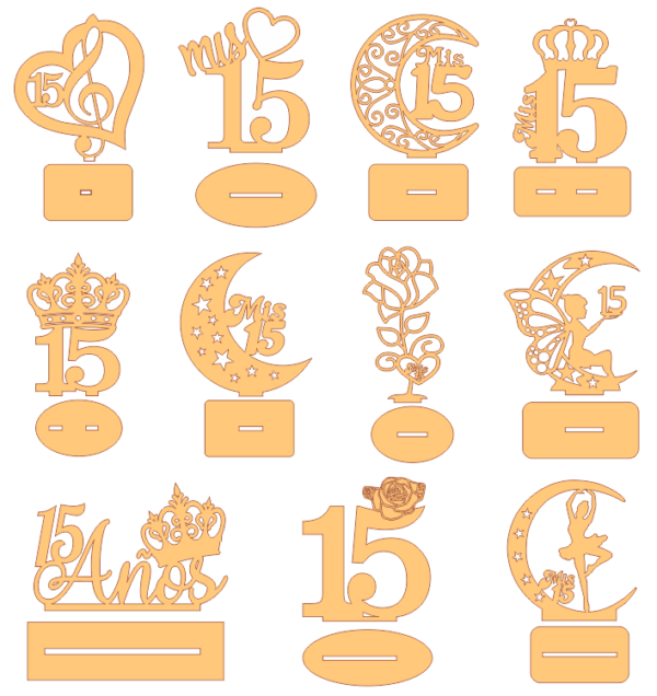 2024-02-20 (3) 100 Diseños Mis 15 Años Vector Pack - Laser Cut & CNC Files (CDR, DXF, SVG, EPS, AI)