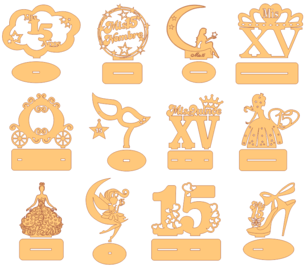 2024-02-20 (5) 100 Diseños Mis 15 Años Vector Pack - Laser Cut & CNC Files (CDR, DXF, SVG, EPS, AI)