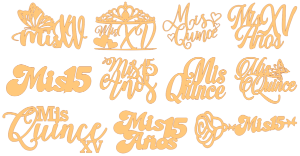 2024-02-20 (6) 100 Diseños Mis 15 Años Vector Pack - Laser Cut & CNC Files (CDR, DXF, SVG, EPS, AI)