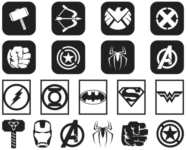 2024-06-30 (4) 110 Superheroes Wall Decor Vector Pack - Laser Cut & CNC Files (CDR, DXF, SVG, EPS, AI, STL)