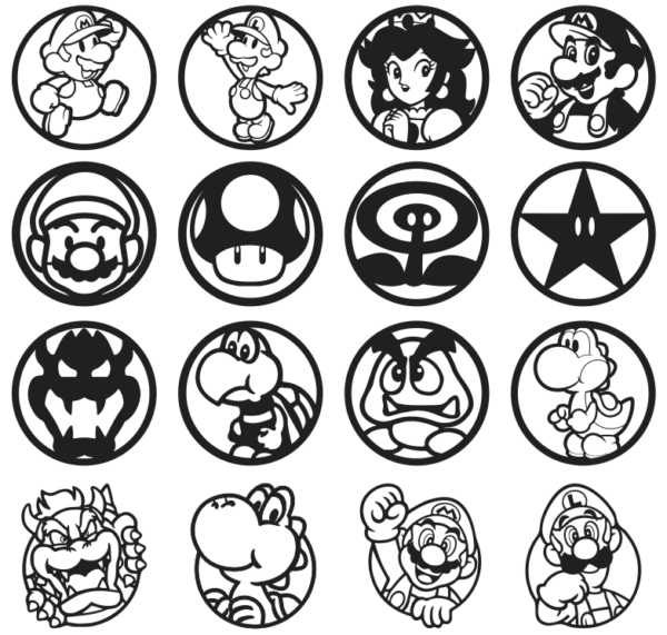 150 Videogames Wall Decor Vector Pack - Laser Cut & CNC Files (CDR, DXF, SVG, EPS, AI)